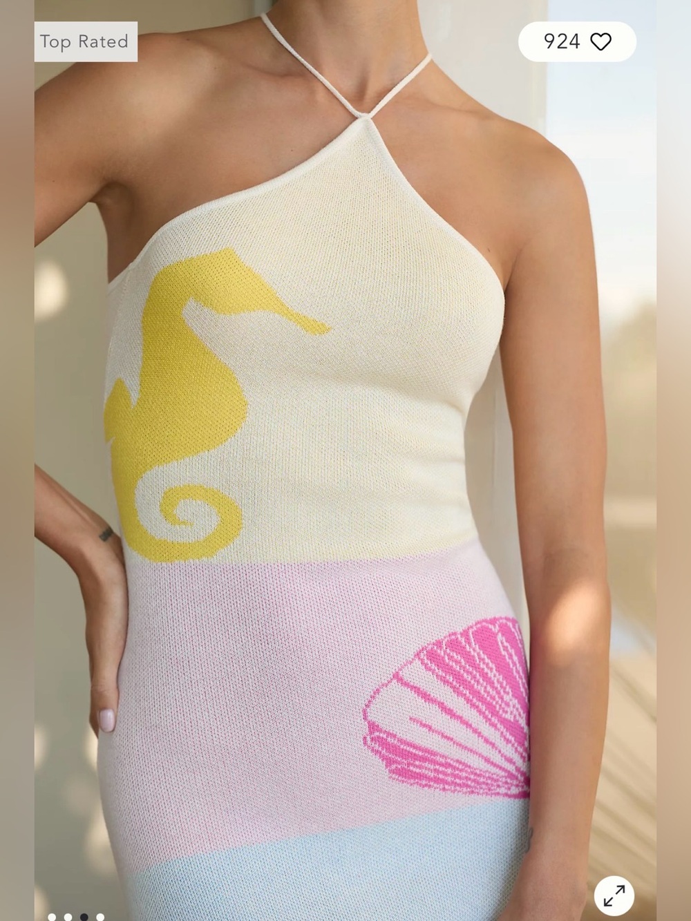 Capittana Barbara seashells maxi dress 
Sea Shell Halter Knit - Picture 3 of 7